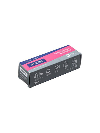 Личинка замка двери Apecs, SM-90(40/50C)-C-NI, 28622, 90 мм, с заверткой, никель