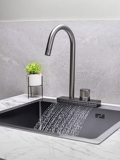 Смеситель для кухни, РМС, с картриджем, SUS130PVD-017F