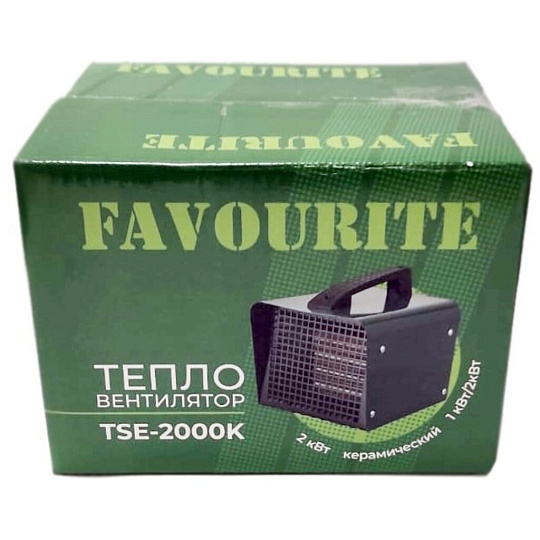 Пушка тепловая электрическая, Favourite, TSE-2000K, 2 кВт, 120 м³/ч, керамический элемент, 2 режима, квадратная, 138112000