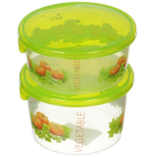 Набор контейнеров пластмассовых Plastic Centre Браво GR1070 в ассортименте 2 шт, 0.5+0.75 л