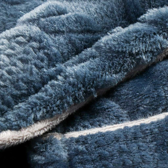 Халат унисекс, махровый, 100% полиэстер, голубой, 115х130х55 см, универсальный, AI-0404023