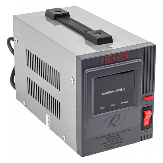 Стабилизатор напряжения Ресанта, ACH-1000/1-Ц, 1 кВт, 140-260 В, 63/6/2