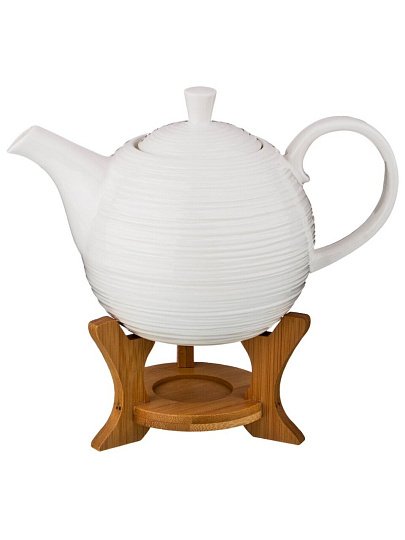 Чайник заварочный фарфор, 0.85 л, на подставке, Lefard, Native, 587-101