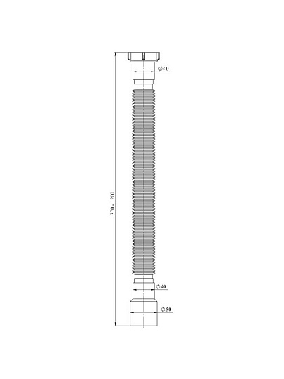 Гофра для сифона 1200 мм, с гайкой, РМС, РМС ГОГ-1,2