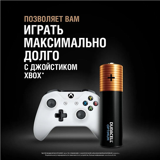 Батарейка Duracell, АА (LR6-4BL), Optimum, щелочная, 1.5 В, 4 шт, 5014061, Б0056020