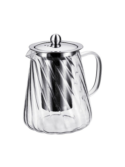 Чайник заварочный стекло, 0.9 л, с ситечком, Regent Inox, Linea Franсo, 66-3016