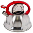 Чайник нержавеющая сталь, 2.8 л, со свистком, матовый, ручка с силиконовым покрытием, Daniks, красный, MSY-013R - фото 2