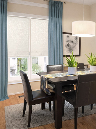 Рулонная штора Венеция, 170х140 см, ширина крепления 144 см, белая, блэкаут, Delfa, СРШ-03П-79505