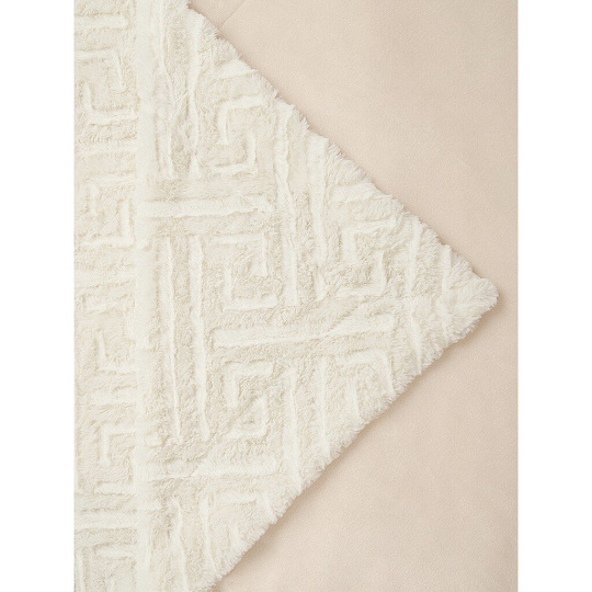 Плед евро, 220х240 см, искусственный мех, 100% полиэстер, Buenas Noches, Греция, молочный, 91790