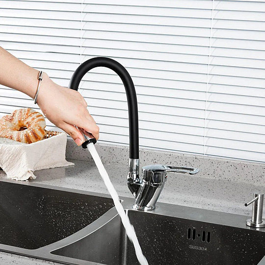 Смеситель для кухни, Frud, гибкий излив, с картриджем, R41055-2