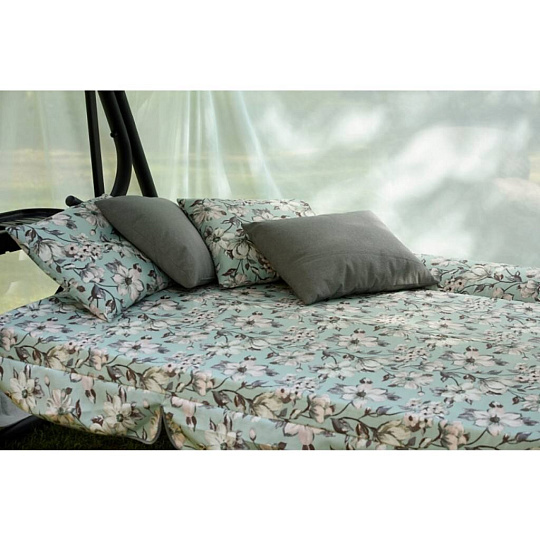 Качели садовые 3-местные, 244.2х144х181 см, 280 кг, Арагон Премиум Flower, раскладываются в кровать, с москитной сеткой, подушка, с1284, металл