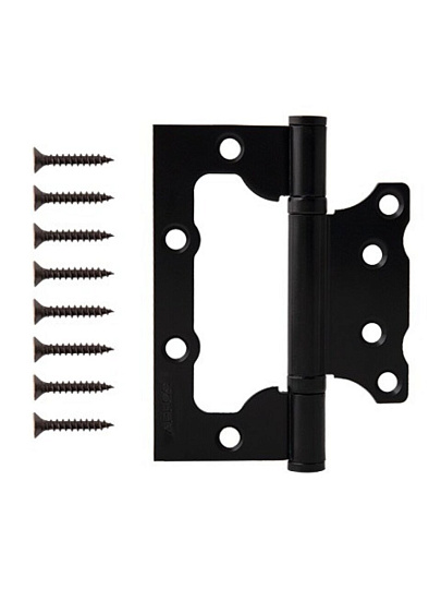 Петля накладная для деревянных дверей, Apecs, 100х75х2.5 мм, B2-Steel-BLM, 30751, черный матовая