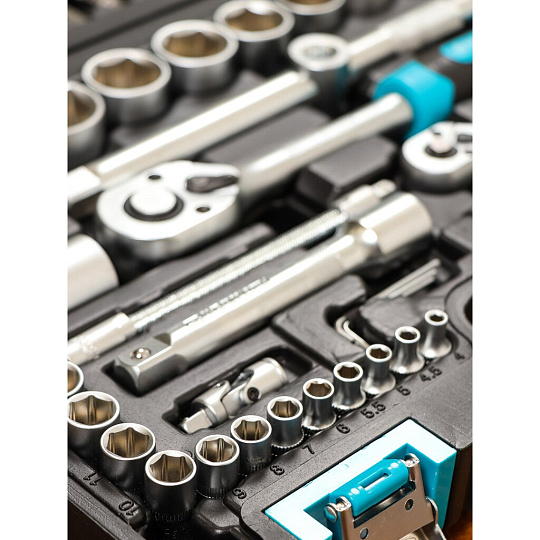 Набор слесарных инструментов Bartex, 1/2", 1/4", 6-гранные, сталь, кейс, 94 предмета
