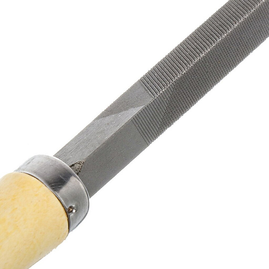 Напильник трехгранный, 200 мм, №2, деревянная ручка, Bartex, 12026