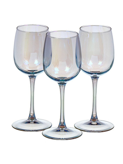 Бокал для вина, 300 мл, стекло, 3 шт, Glasstar, Васильковый, RNVS_8164_11