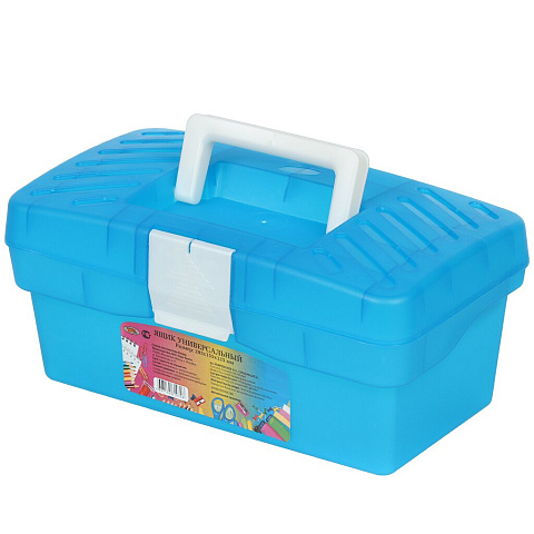 Ящик 28.5х15.5х12.5 см, пластик, Profbox, пластиковый замок, голубой, 610706