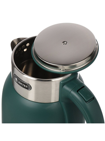 Чайник электрический Lofter, CX-K224-18G, зеленый, 1.6 л, 1500 Вт, скрытый нагревательный элемент, пластик
