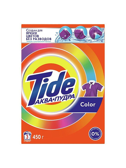 Стиральный порошок Tide, 0.45 кг, автомат, для цветного белья, Color