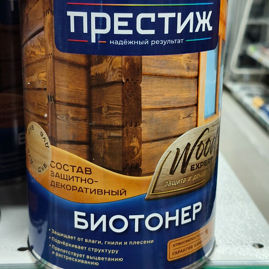 Пропитка Престиж, Биотонер, для дерева, дуб, 0.9 л