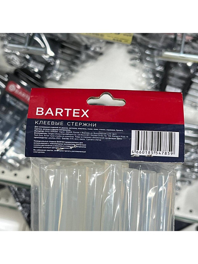 Стержни клеевые для пистолетов 12 шт, диаметр 11х200 мм, прозрачные, Bartex