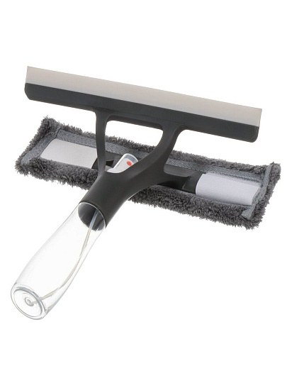 Швабра-окномойка микрофибра, 27х18 см, серая, серо-графитная, Bossclean, 20-2521-11