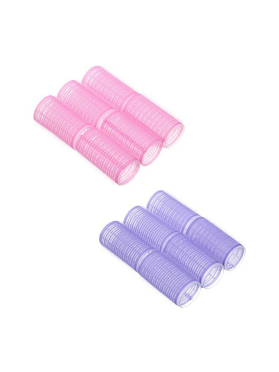 Бигуди 6х3 см, 6 шт, пластик, 2 цвета, 323-023