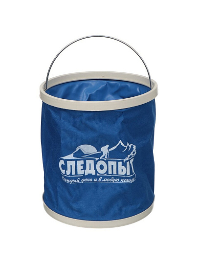 Ведро ткань, хозяйственное, 11 л, круглое, складное, синее, PF-CT-F04, Следопыт