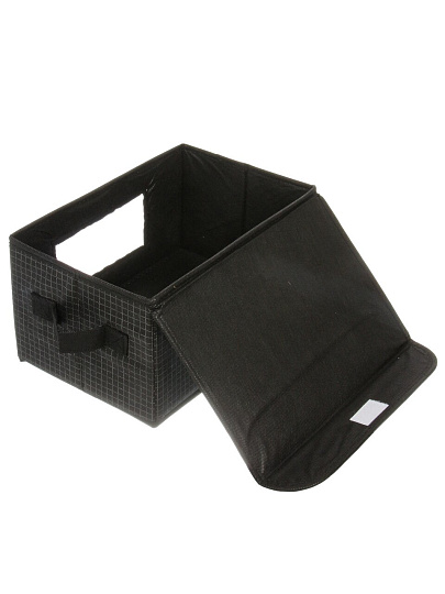 Кофр для хранения, с крышкой, складной, 29х19х15 см, черная клетка, с окном, A190057