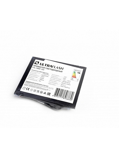 Прожектор светодиодный Ultraflash, LFL-10002 C02, 100 Вт, 6500 К, IP65, черный, 15128