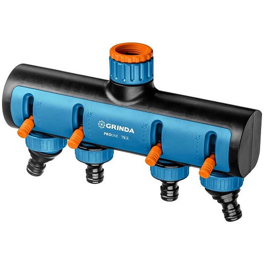 Распределитель четырехканальный 3/4"-1", пластик, Grinda, PROLine TS-4, 8-426313_z02