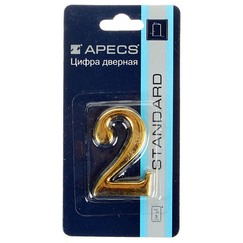 Цифра на дверь 2, Apecs, DN-01-2-Z-G, 19000