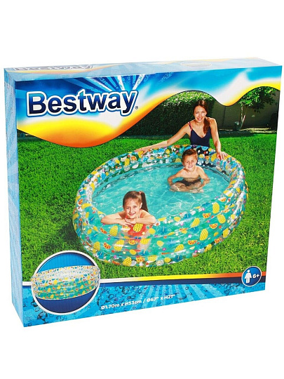 Бассейн надувной Bestway, 170х53 см, Тропические фрукты, 51048, 697 л