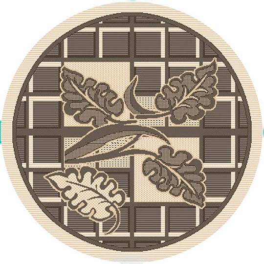 Ковер интерьерный 1.2х1.2 м, Люберецкие ковры, Эко, круглый, рис. 7915, цв. 20, С94ПР