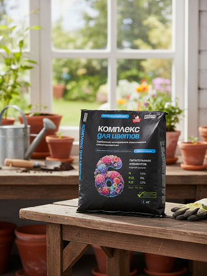Удобрение для цветов, минеральное, гранулы, 1 кг, Лама Торф