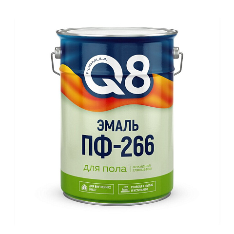 Эмаль Formula Q8, ПФ-266, алкид, глянцевая, желт-корич, 5.5 кг
