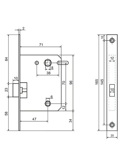 Защелка врезная, Аллюр, L7050-MS PB, 11550, магнит, с фиксатором, золото