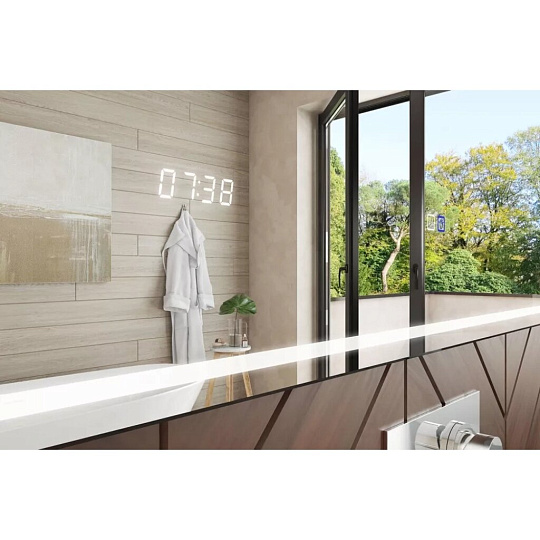 Зеркало часы, функция антизапотевания, сенсорный выключатель, 80х70х3 см, подсветка, VIGO, Eva Luxe 800