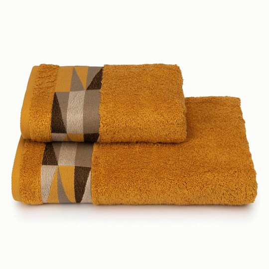 Полотенце банное 70х130 см, 100% хлопок, 460 г/м2, Triangoli, Cleanelly, горчичное, Россия, ПЦ-3501-4477-1
