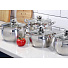 Набор посуды нержавеющая сталь, 6 предметов, кастрюли 1.9,2.9,3.9 л, индукция, Daniks, Классика, SD-6 - фото 8
