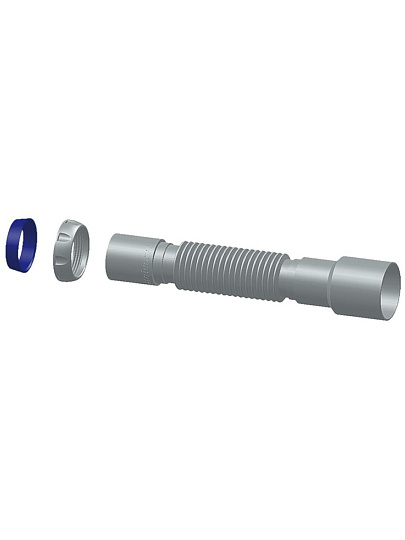 Гофра для сифона 400 мм, 1" 1/2х40/50, полипропилен, с гайкой, Unicorn, D45