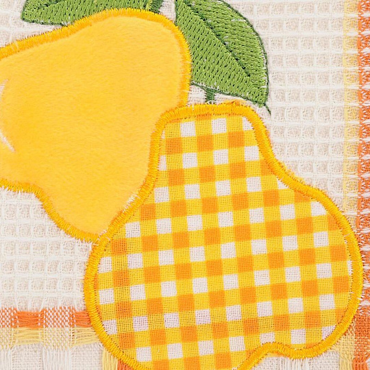 Набор полотенец кухонных 2 шт, 45х70 см, вафельный, Bonita, Фрукты Груша, белый, желтый, Россия