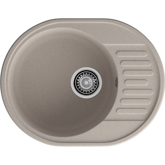 Мойка кухонная врезная, GranFest, Quarz, кварцевый песок, 617х480 мм, без сифона, песок, GF-Z58