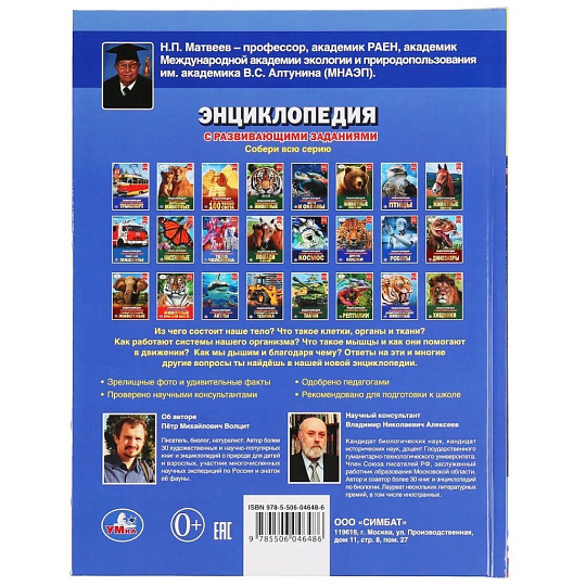 Энциклопедия Умка, Тело Человека, А4, с вырубкой на обложке, 978-5-506-04648-6
