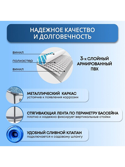 Бассейн каркасный Bestway, 366х76 см, Steel Pro Max, 56416BW, фильтр-насос, 6473 л
