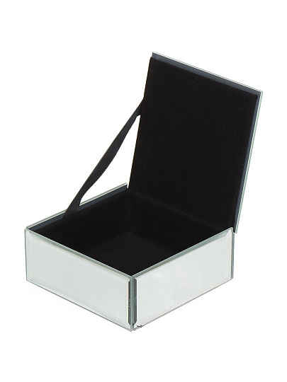 Шкатулка для украшений, стекло, 10х10х4 см, с зеркалом, Y6-2091
