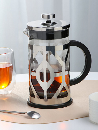 Френч-пресс 1 л, стекло, нержавеющая сталь, RasheL, бакелитовая ручка, М-6310