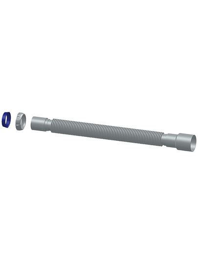 Гофра для сифона 1200 мм, 1" 1/2х40/50, полипропилен, с гайкой, Unicorn, D125