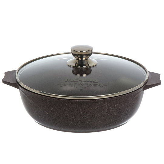 Жаровня алюминий, 28 см, 4 л, антипригарное покрытие, Мечта, Premium violet, 34904, с крышкой