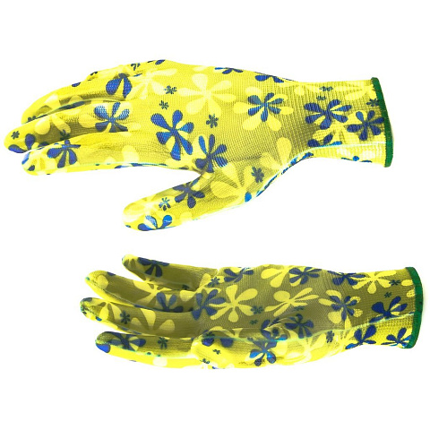 Перчатки полиэстер, нитриловый облив, M, зеленая основа, Palisad