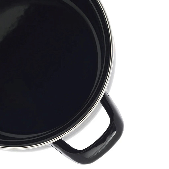 Кастрюля эмалированная сталь, 4.5 л, крышка сталь, индукция, круглая, Эстет, Красные маки, ЭТ-72858, черная, индукция